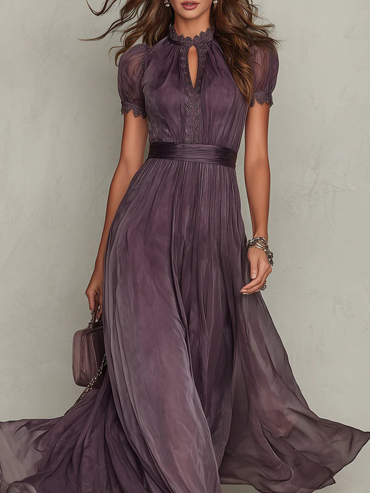 Samantha - Vintage Elegante Chiffon Maxi Jurk