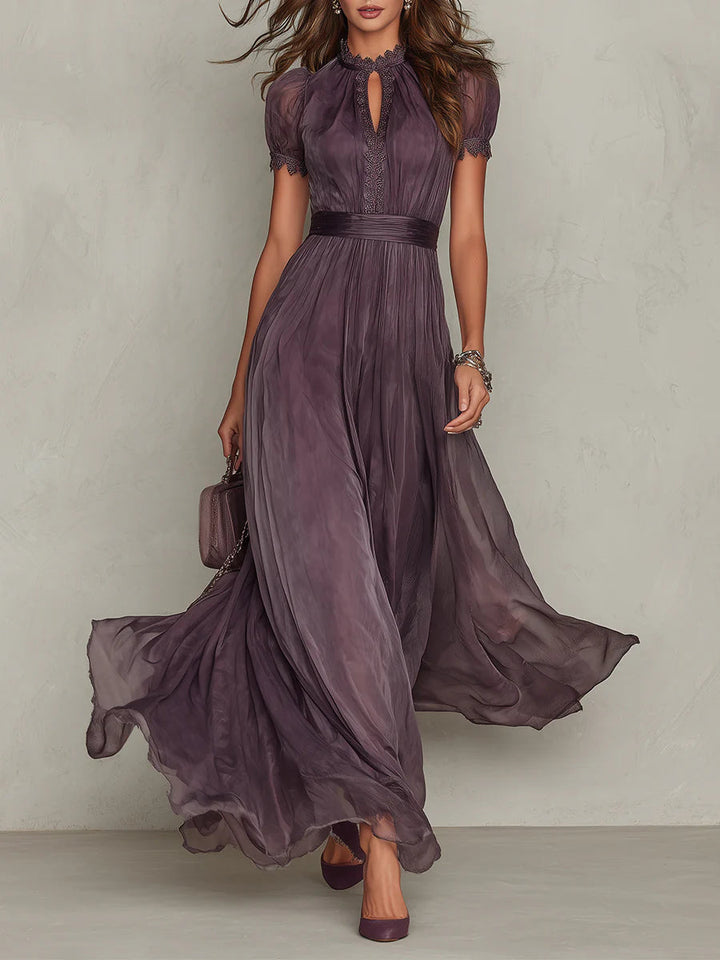 Samantha - Vintage Elegante Chiffon Maxi Jurk