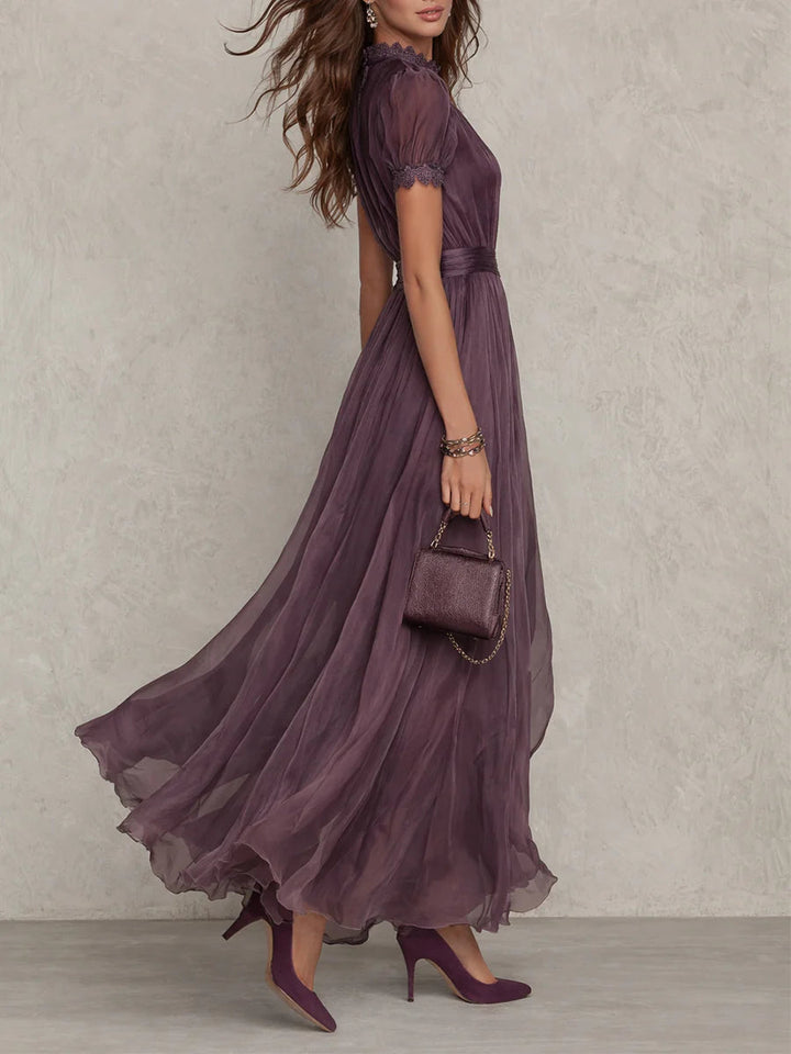 Samantha - Vintage Elegante Chiffon Maxi Jurk