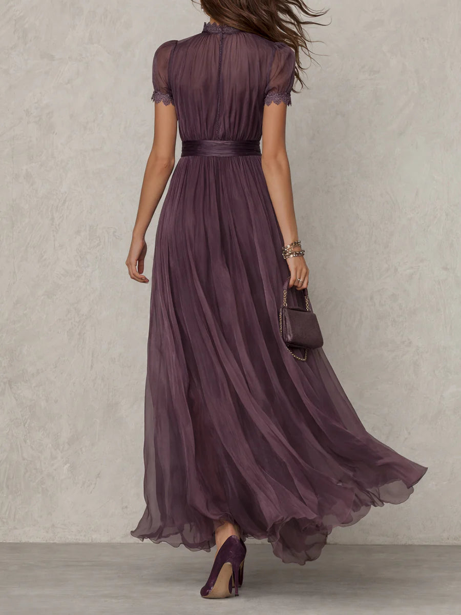 Samantha - Vintage Elegante Chiffon Maxi Jurk