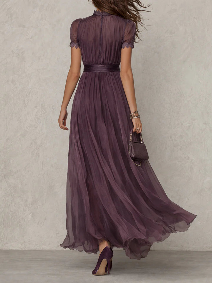 Samantha - Vintage Elegante Chiffon Maxi Jurk