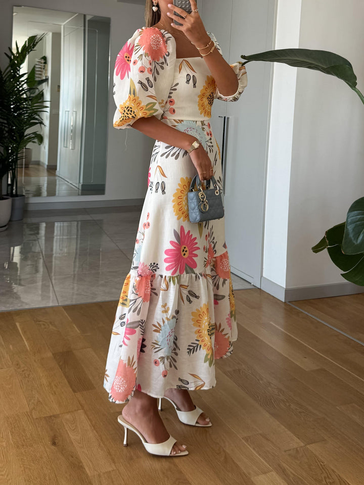 Sophia - Bloemen Midi Jurk