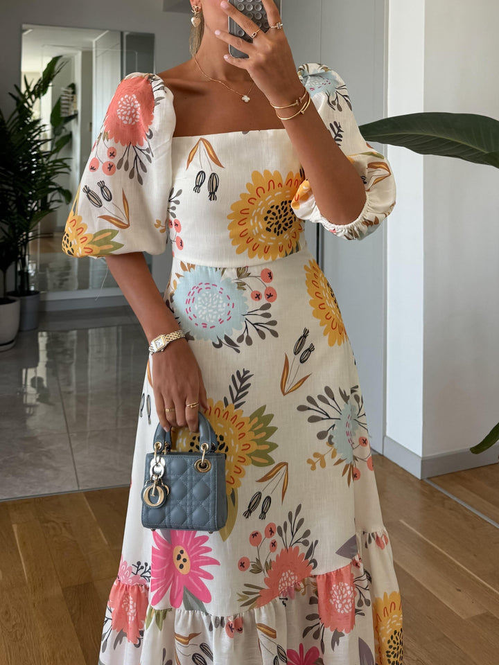 Sophia - Bloemen Midi Jurk