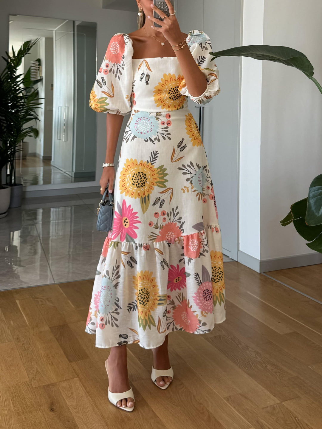 Sophia - Bloemen Midi Jurk