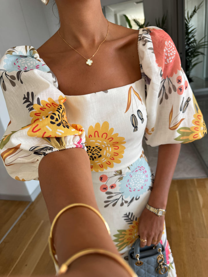 Sophia - Bloemen Midi Jurk