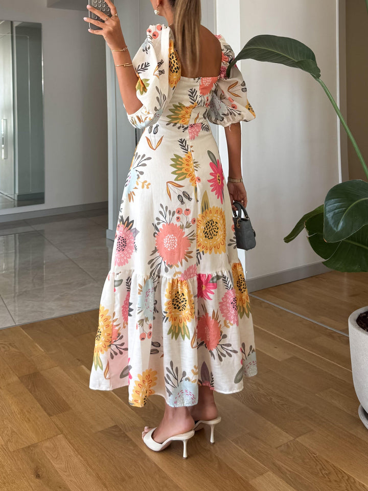 Sophia - Bloemen Midi Jurk