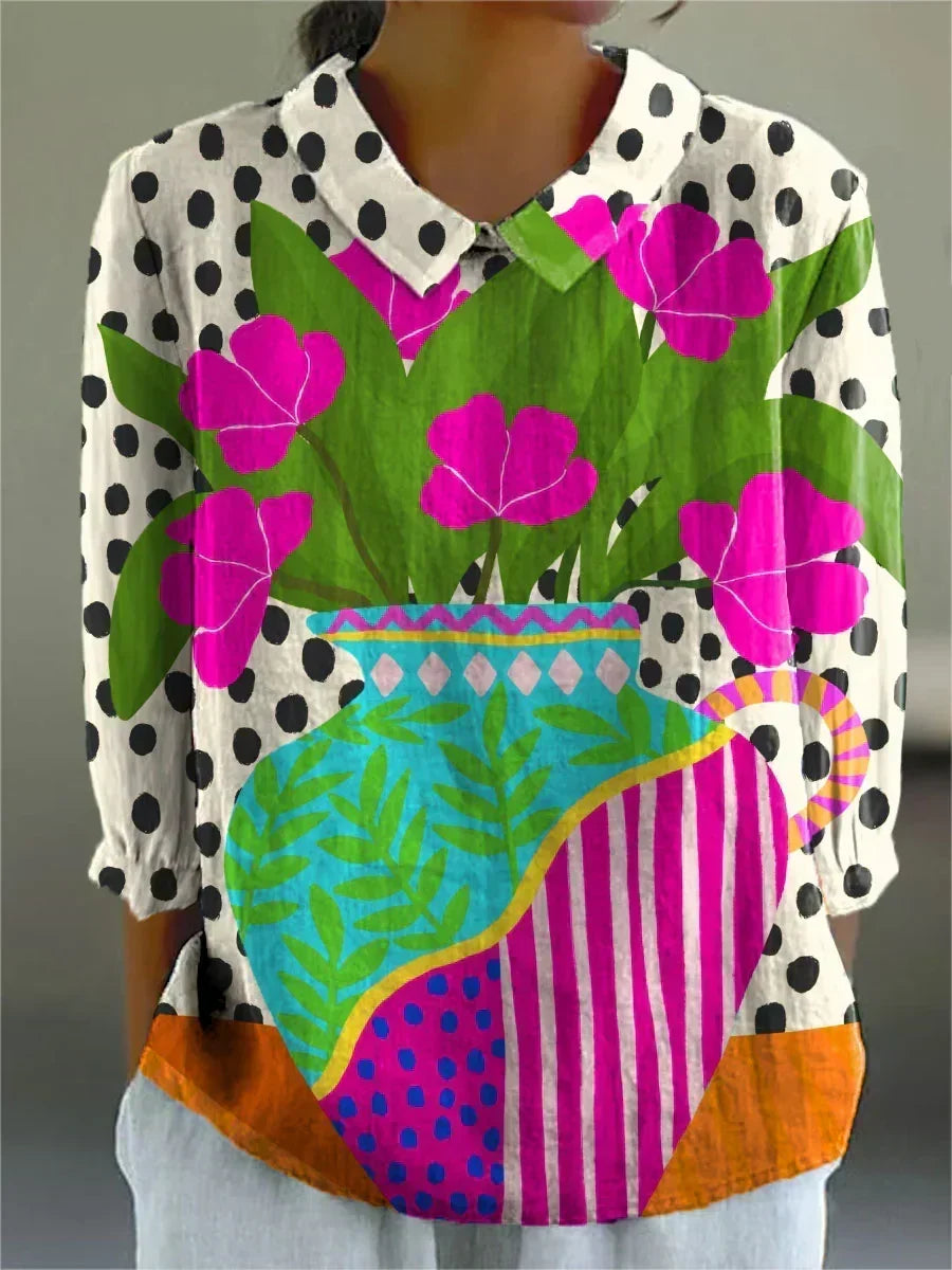 Charlotte - Artistieke Bloem Blouse