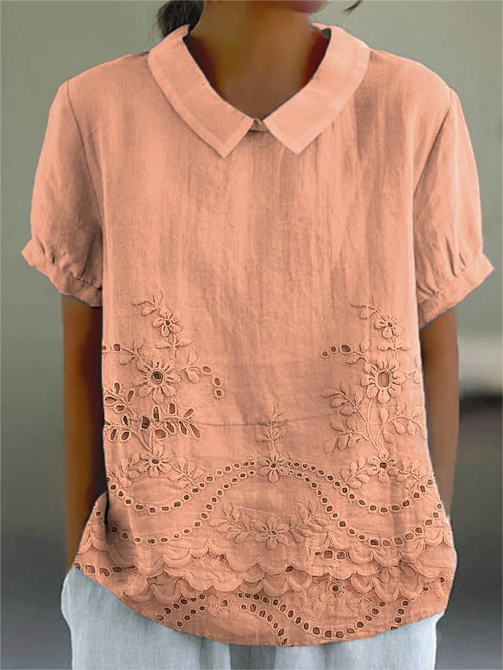 Jade - Geborduurde Bloemenblouse