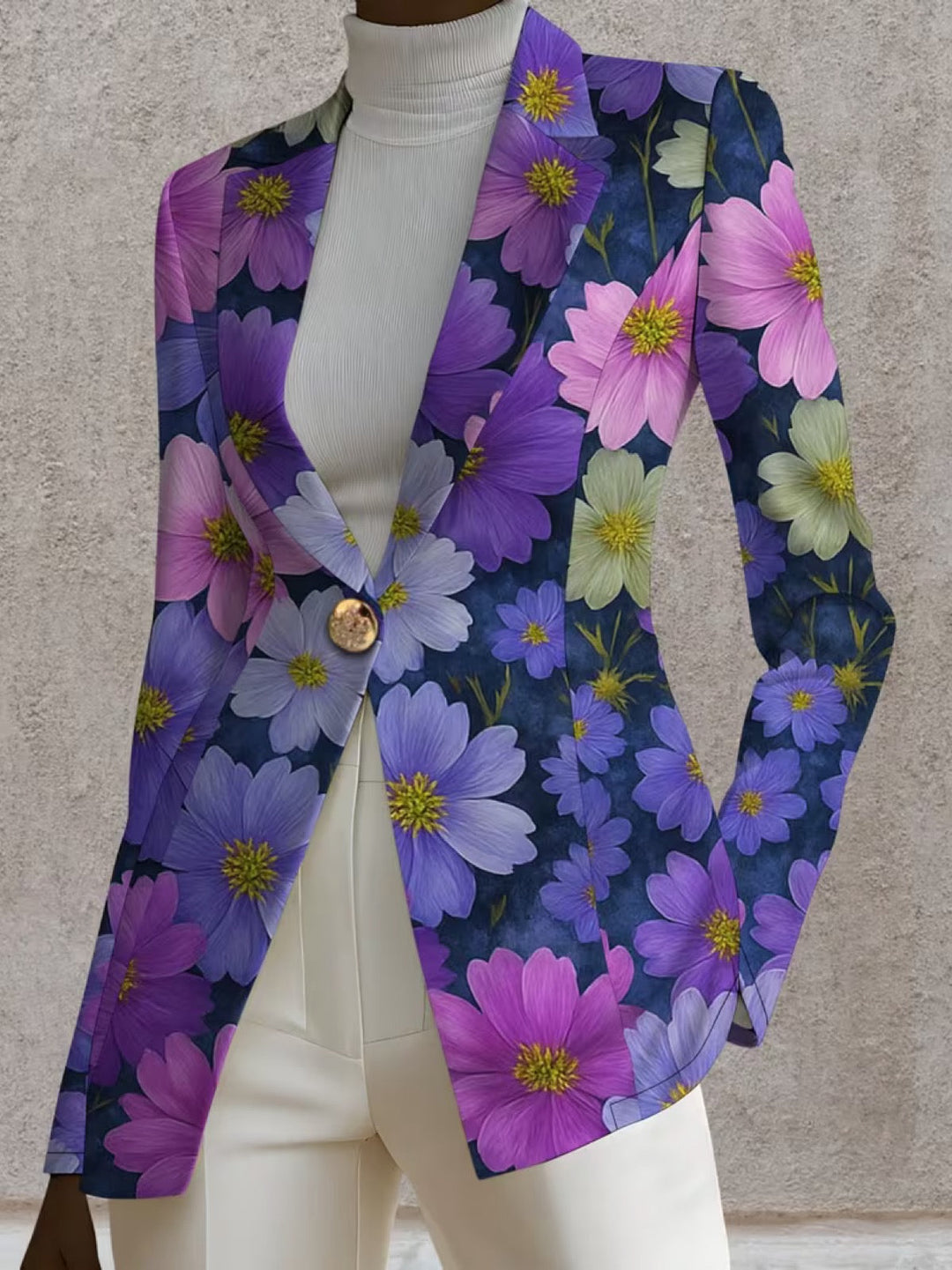 Brooklyn | Dames Paarse Bloemen Blazer