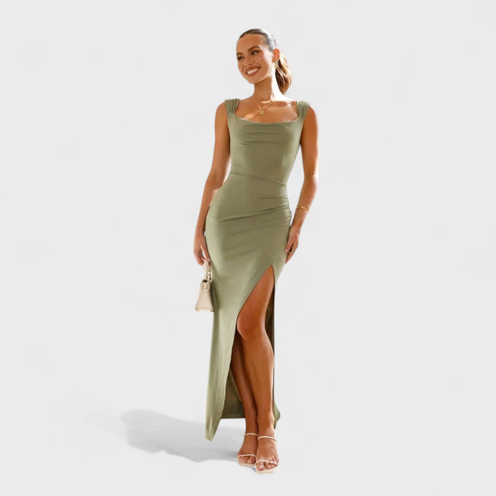 Vanessa - Lange Jurk met Open Rug