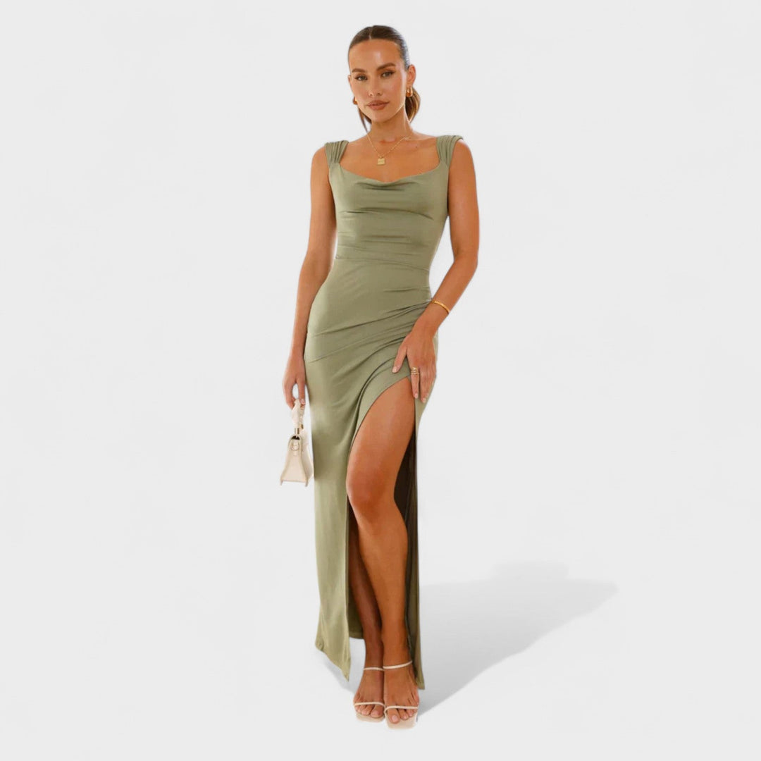 Vanessa - Lange Jurk met Open Rug