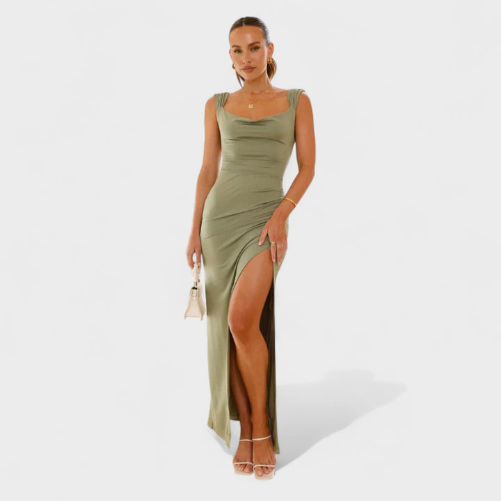 Vanessa - Lange Jurk met Open Rug