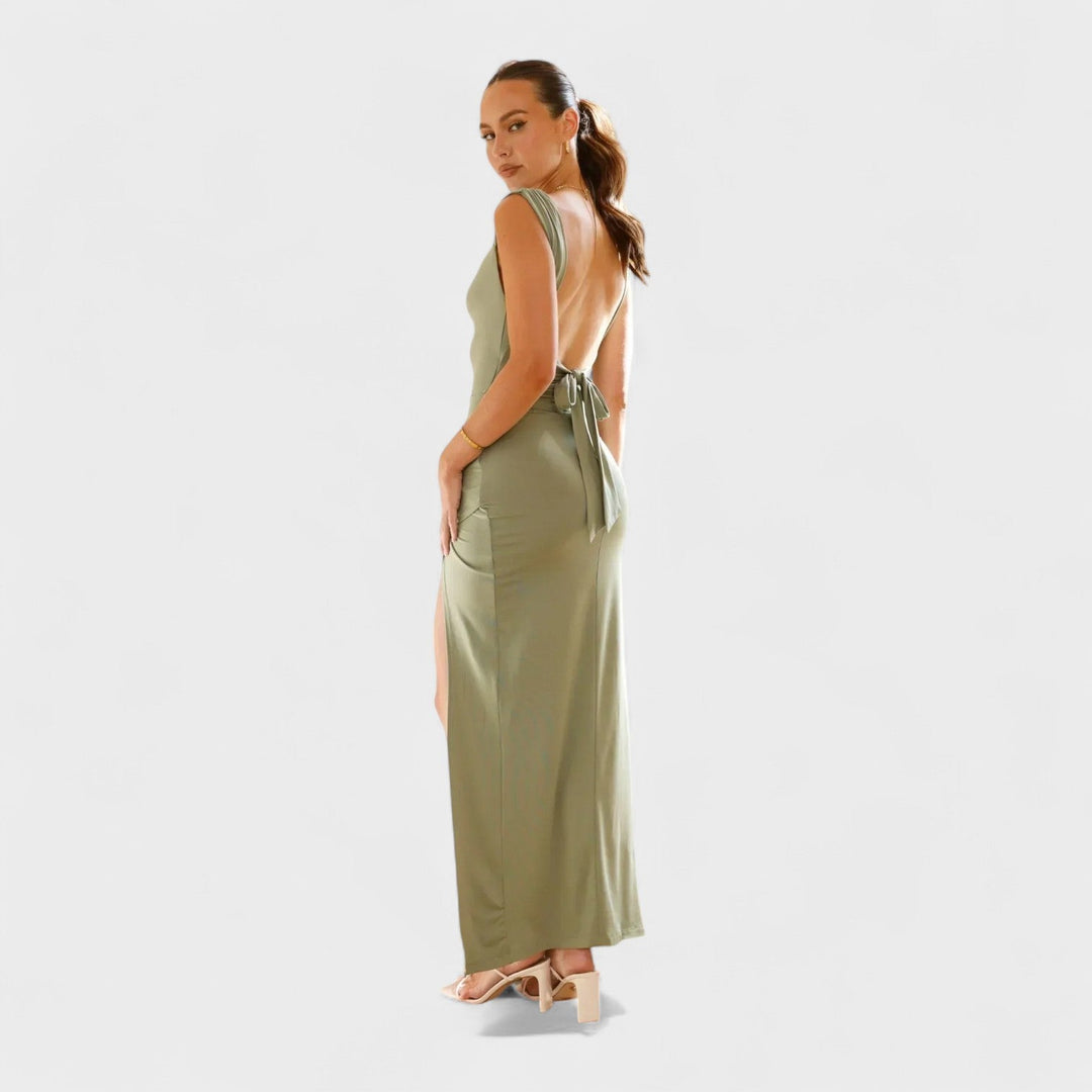 Vanessa - Lange Jurk met Open Rug
