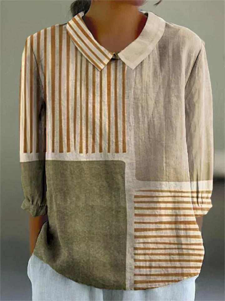 Lily - Streep Patchwork Blouse