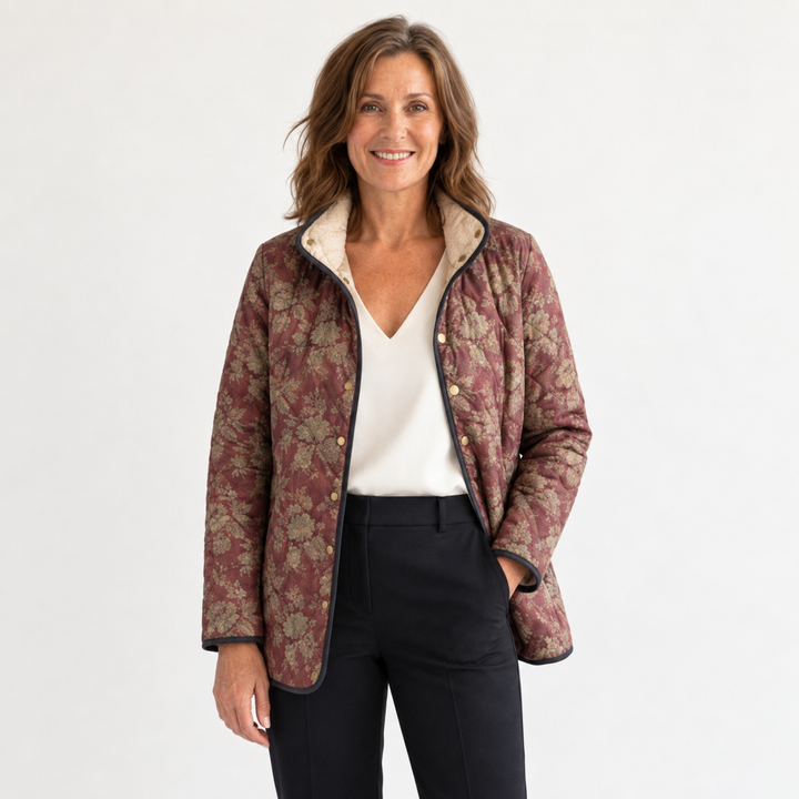 Evelyn - Retro Bloemenprint Jas
