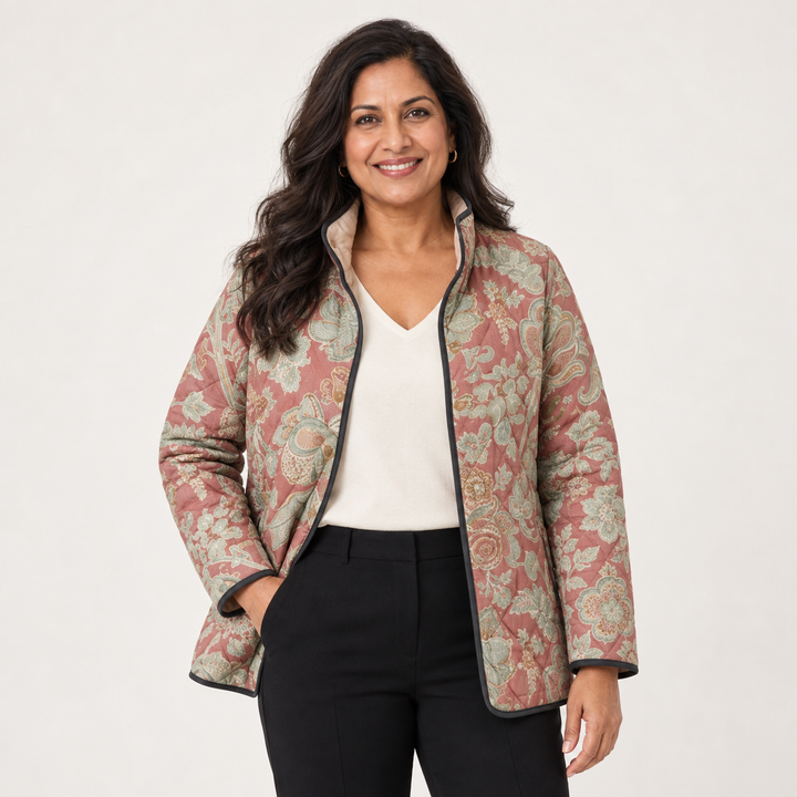 Grace - Vintage Bloemen Casual Gequilt Jacket