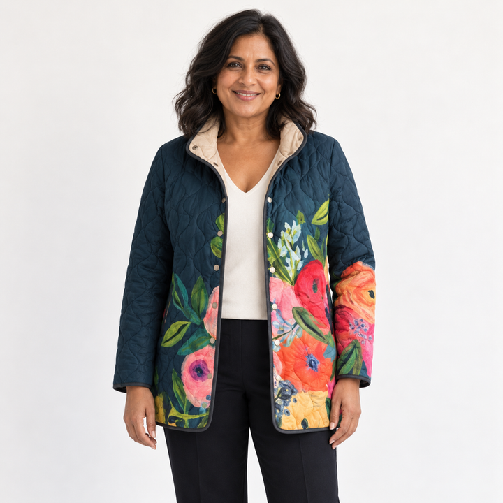 Madison - Geschilderde Bloemen Gequilt Jasje