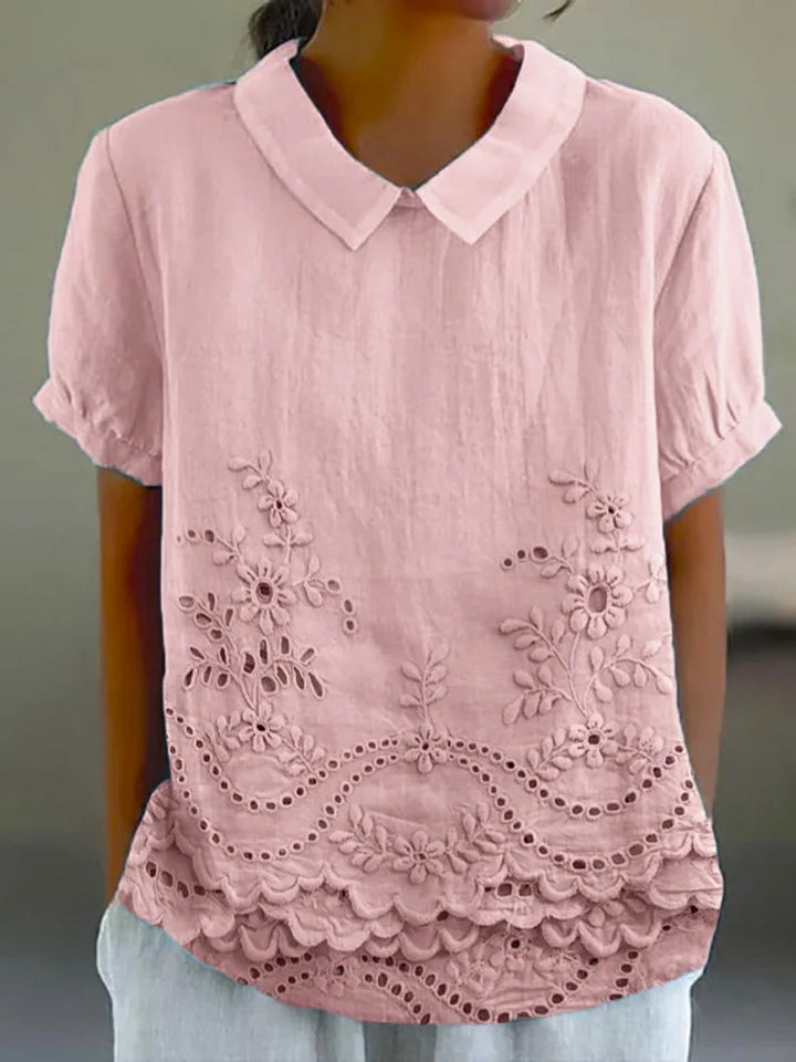 Jade - Geborduurde Bloemenblouse