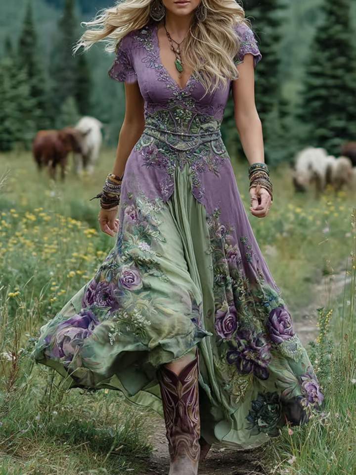 Holly - Korte Maxi Bloemenjurk