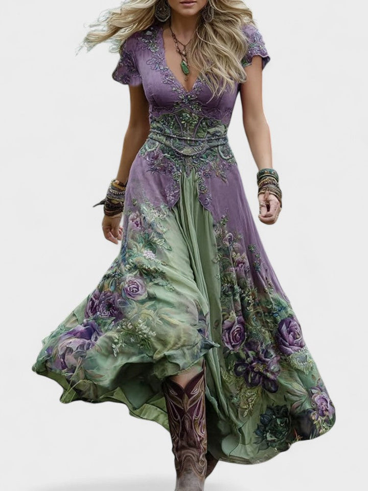 Holly - Korte Maxi Bloemenjurk