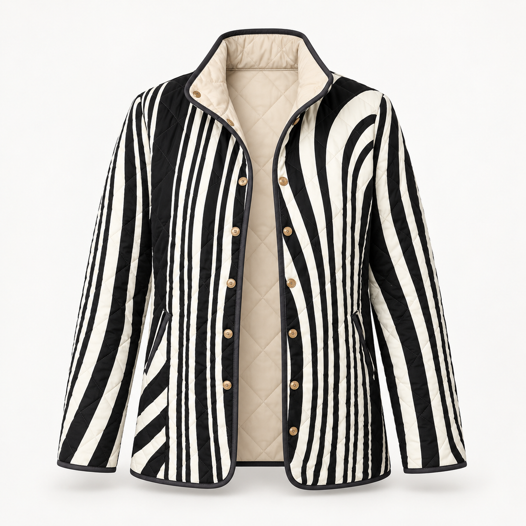 Isla - Casual Gequilt Jacket met Abstract Geometrisch Ontwerp