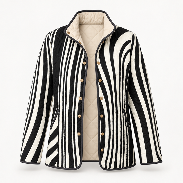 Isla - Casual Gequilt Jacket met Abstract Geometrisch Ontwerp