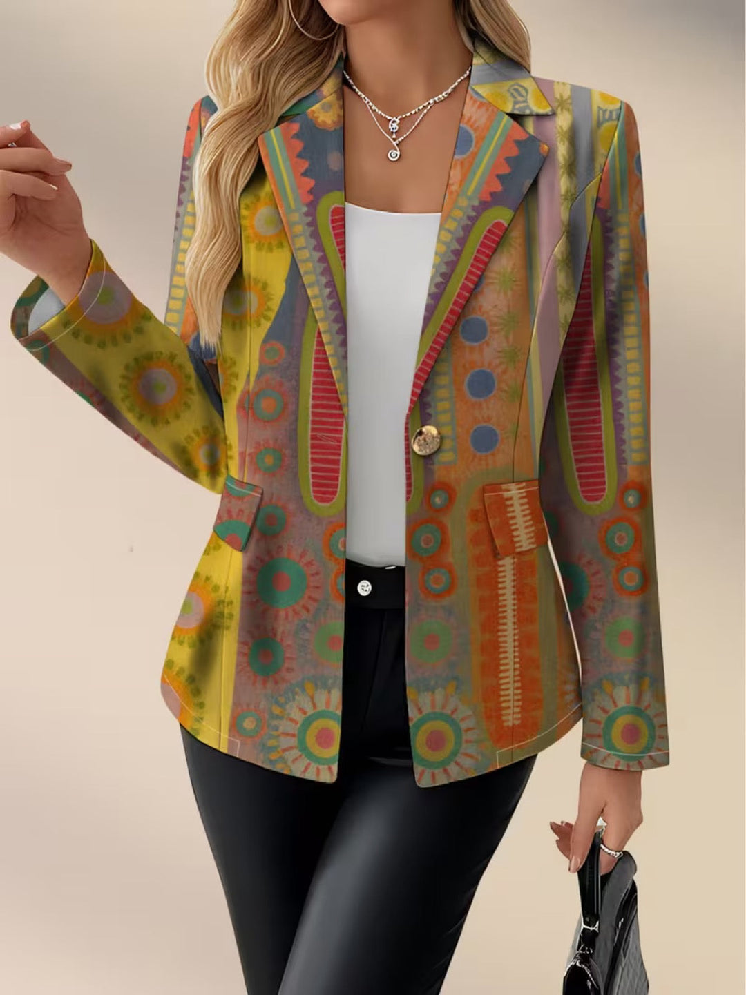 Charlotte | Dames Blazer met Medaillonprint