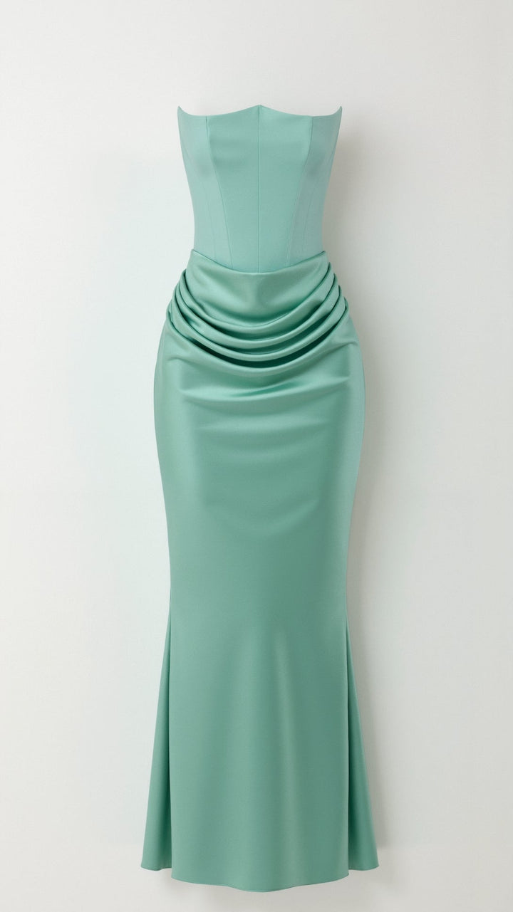 Emily - Lange jurk met corsage