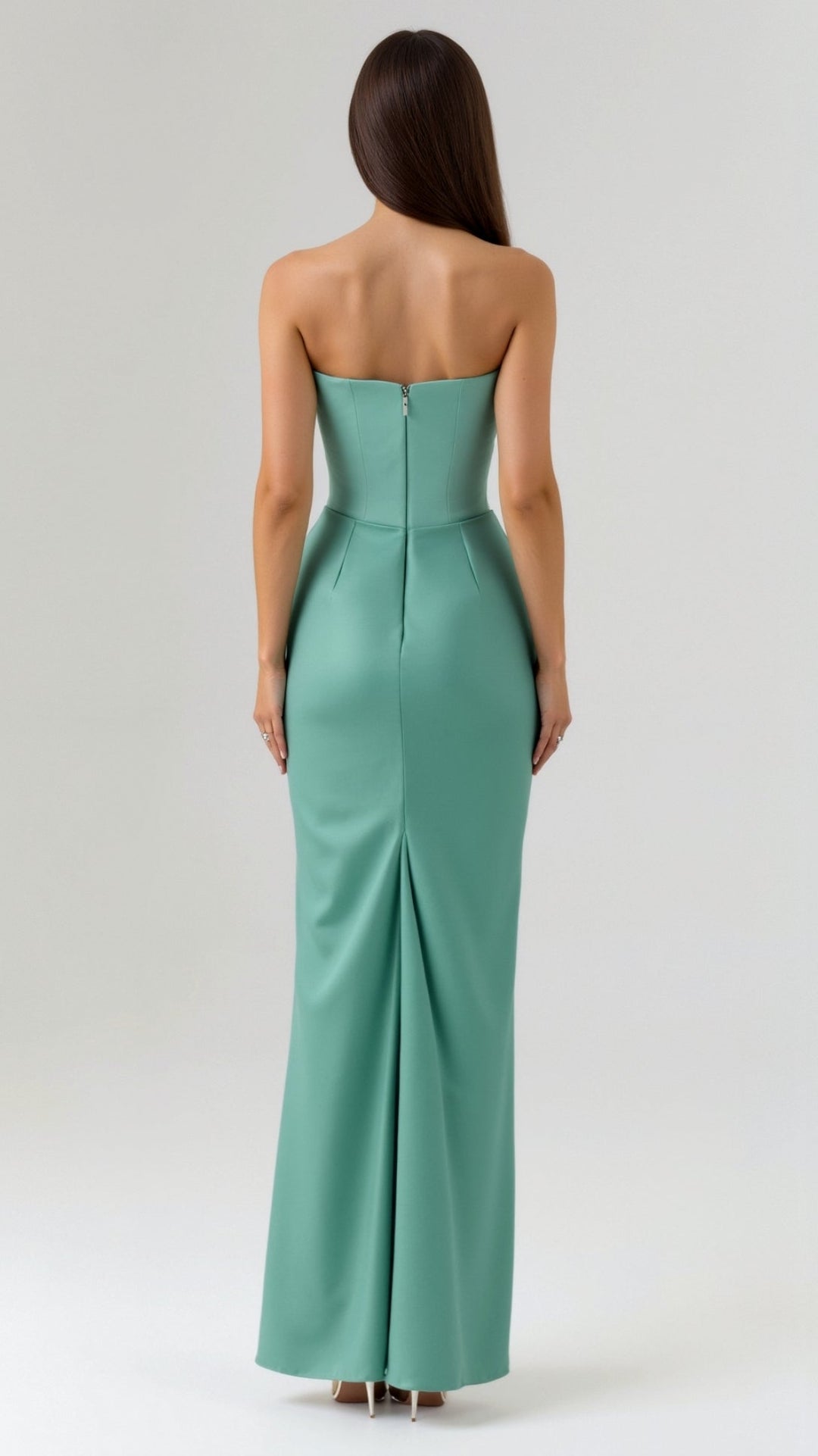 Emily - Lange jurk met corsage
