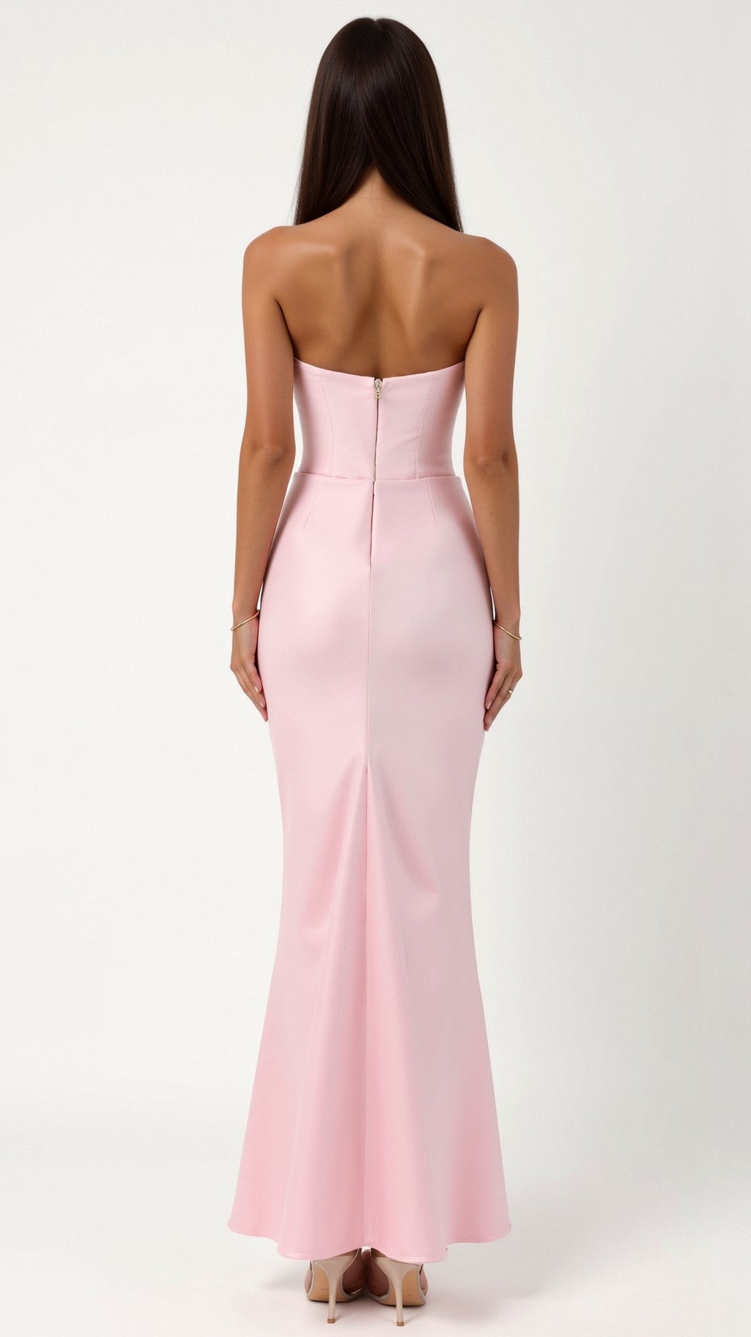 Emily - Lange jurk met corsage