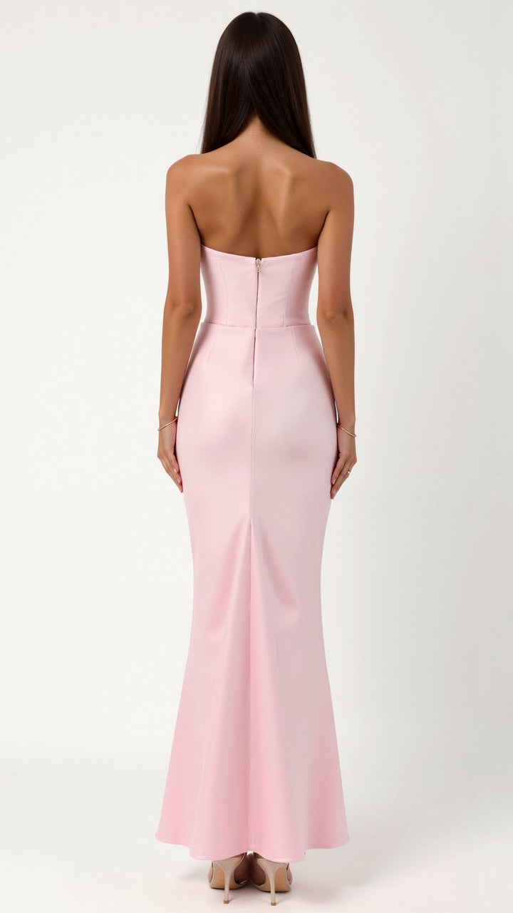 Emily - Lange jurk met corsage