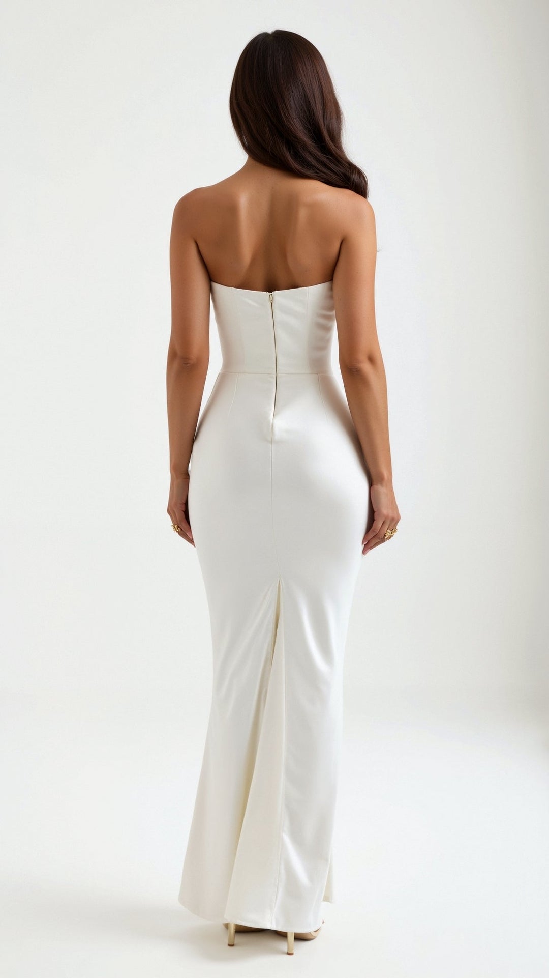 Emily - Lange jurk met corsage