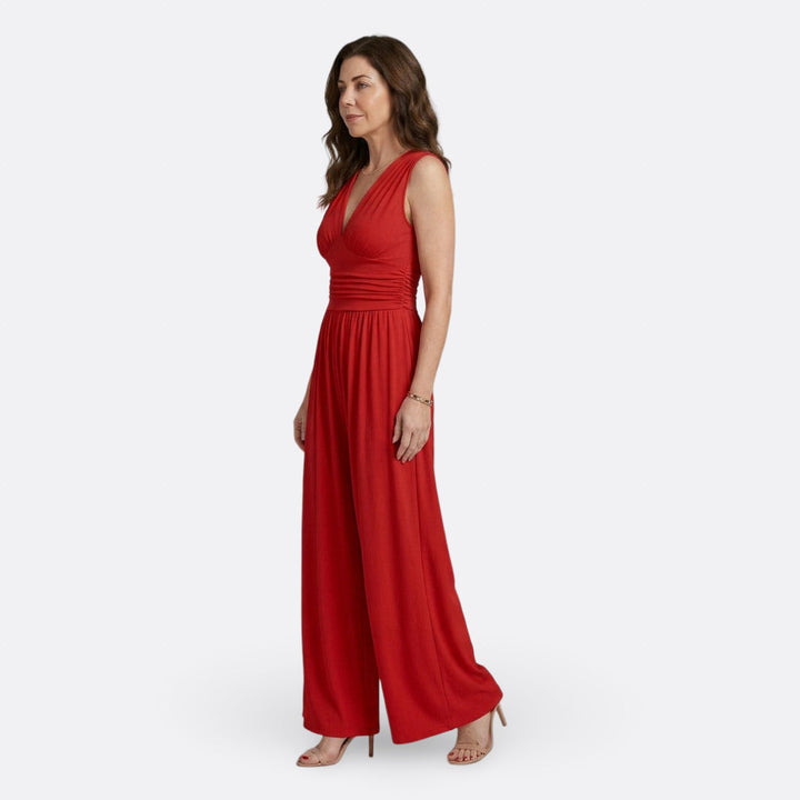 Aaliyah - Chic Mouwloze Jumpsuit met Wijde Benen