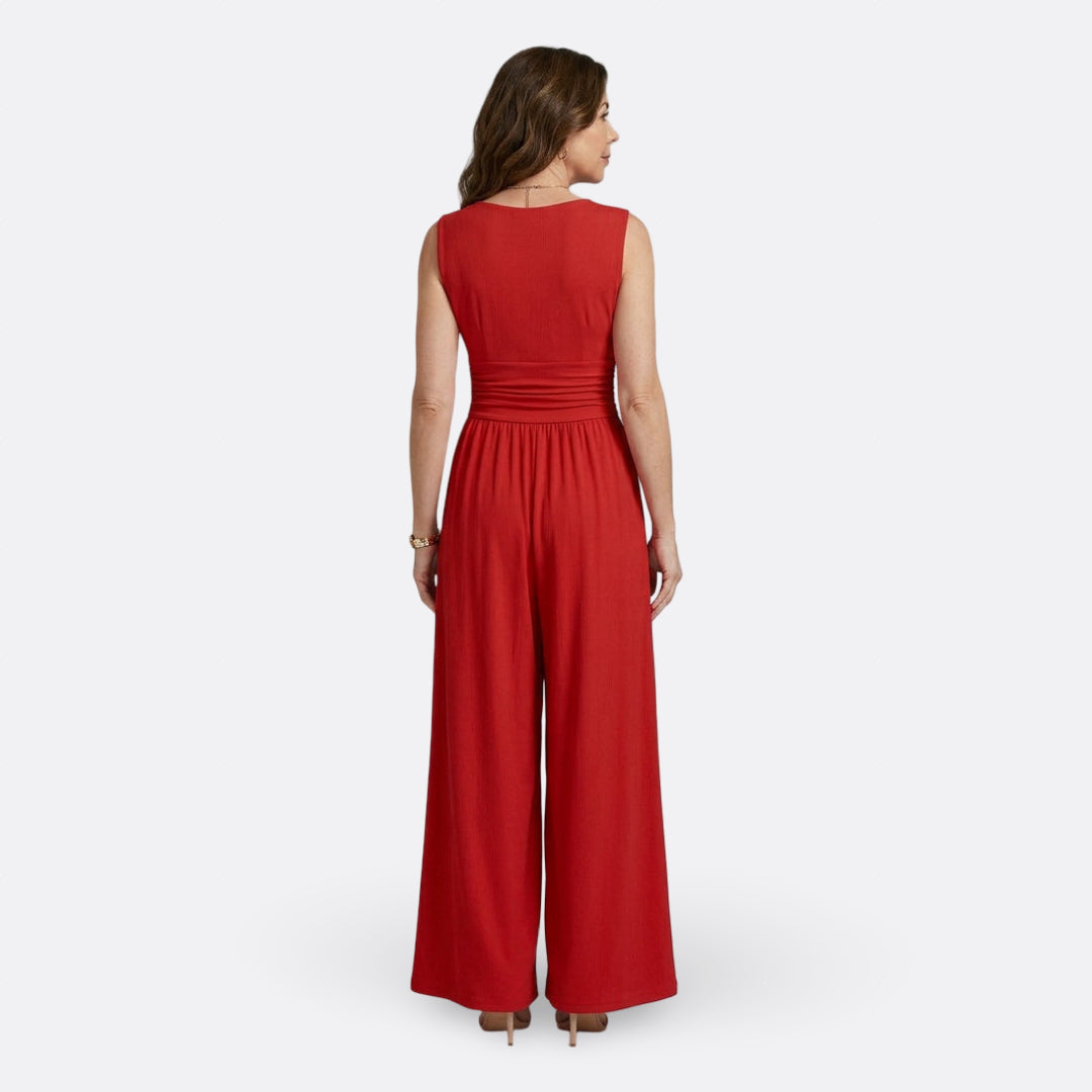 Aaliyah - Chic Mouwloze Jumpsuit met Wijde Benen