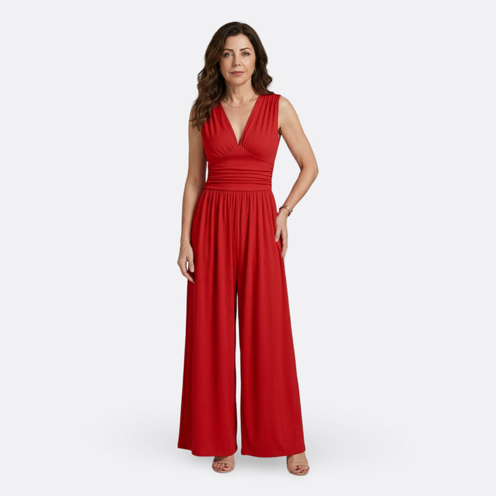 Brielle - Chic Mouwloze Jumpsuit met Wijde Benen