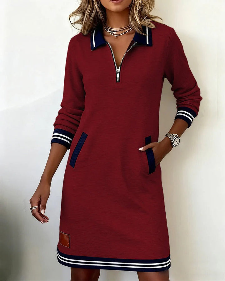 Sofia - Chic Lange Mouwen Katoenen Jurk