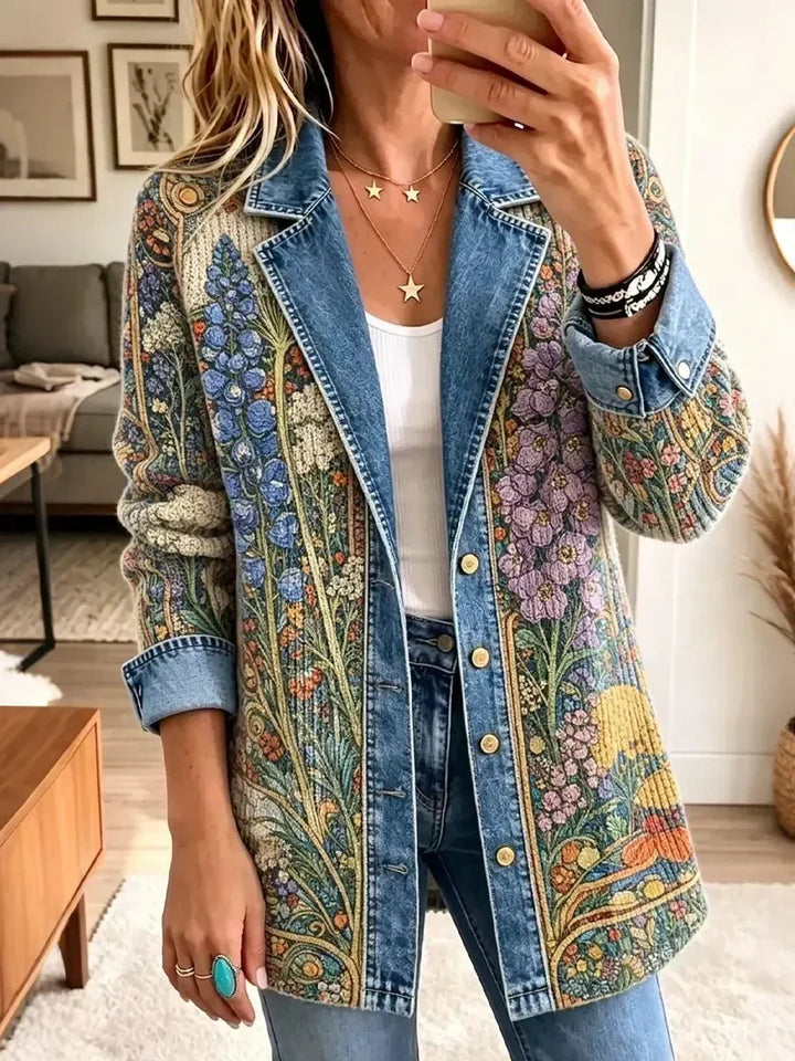 Allison | Vintage Bloemen Denim Jacket