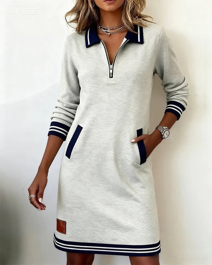 Sofia - Chic Lange Mouwen Katoenen Jurk