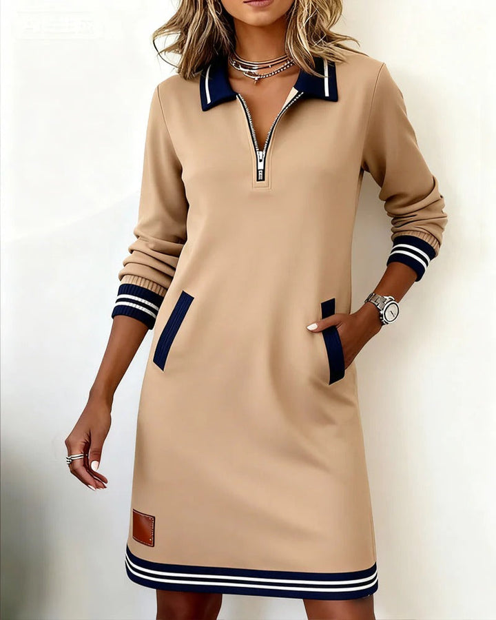 Sofia - Chic Lange Mouwen Katoenen Jurk