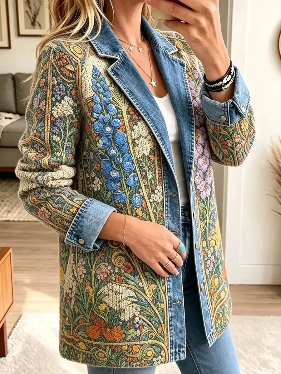 Allison | Vintage Bloemen Denim Jacket