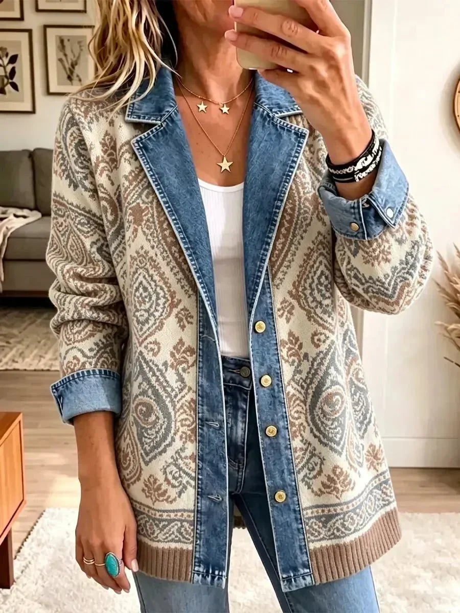 Savannah | Retro Boho Patchwork Denim Jacket