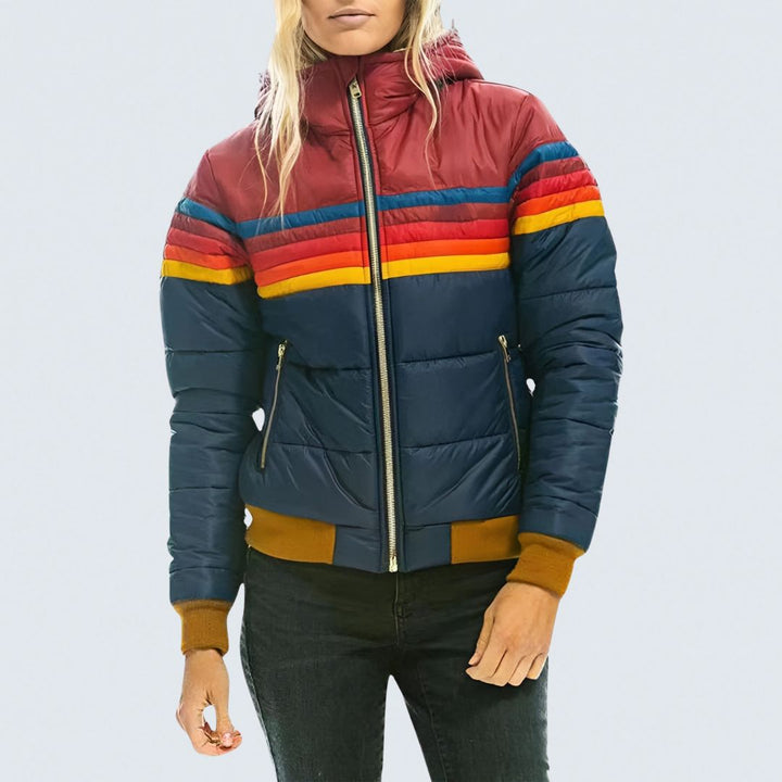 Chloe - Zip-Up Jacket met Regenboog Strepen