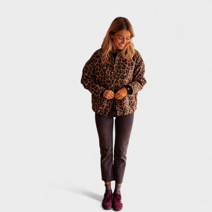 Rosa - Moderne Luipaardprint Jas