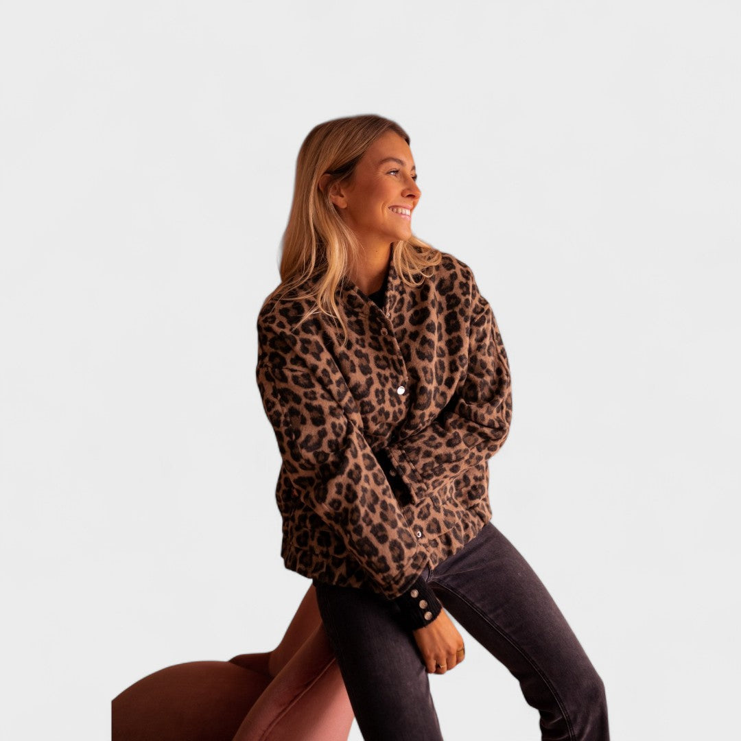 Rosa - Moderne Luipaardprint Jas