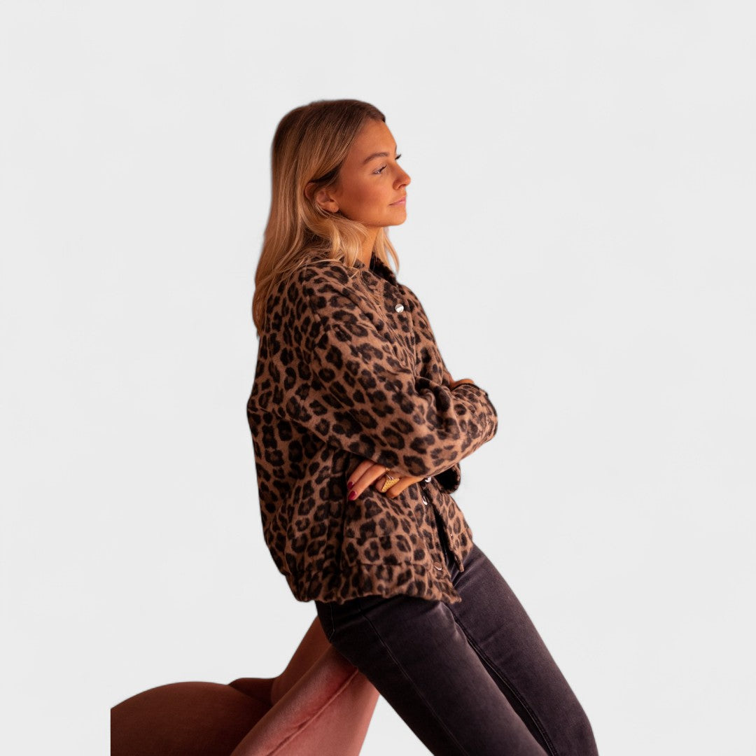 Rosa - Moderne Luipaardprint Jas