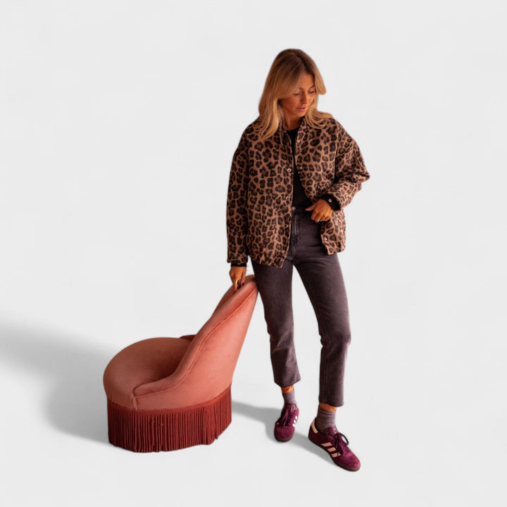 Rosa - Moderne Luipaardprint Jas