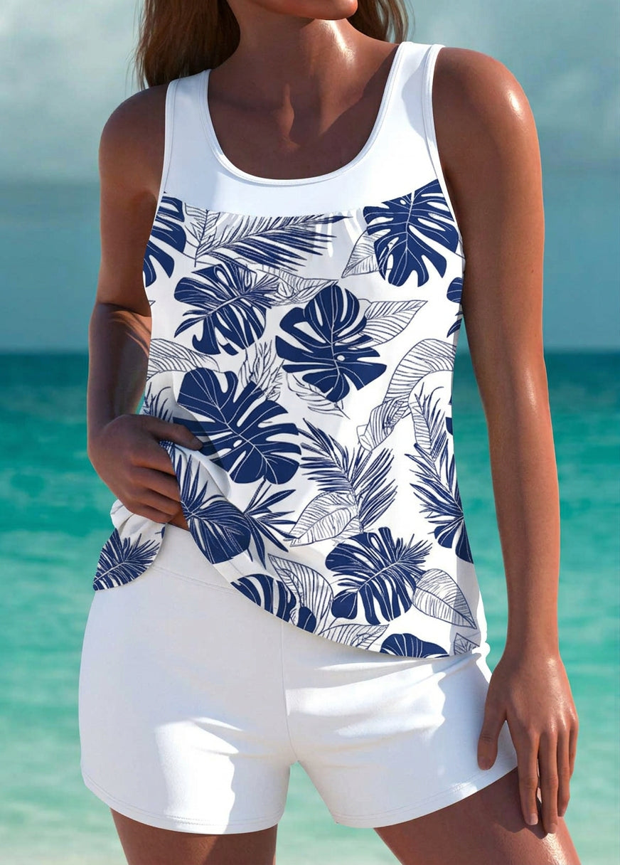 Phoebe - Elegante tankini met buikcontrole-effect en bijpassende shorts