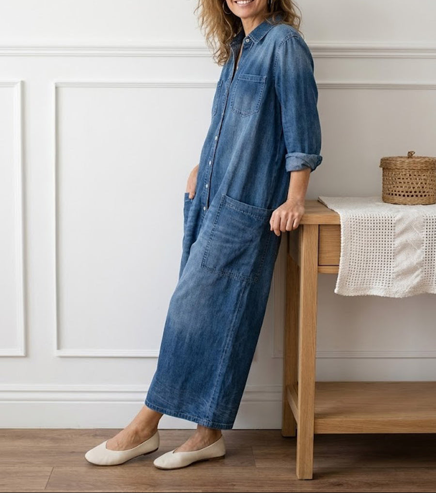 Serenity - Denim Katoenen Jumpsuit