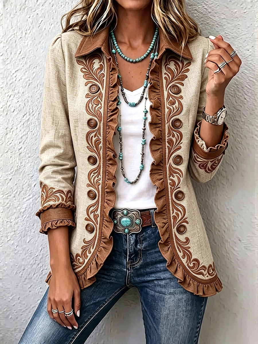 Scarlett | Vintage Bohemian Bloemige Rimpeljas
