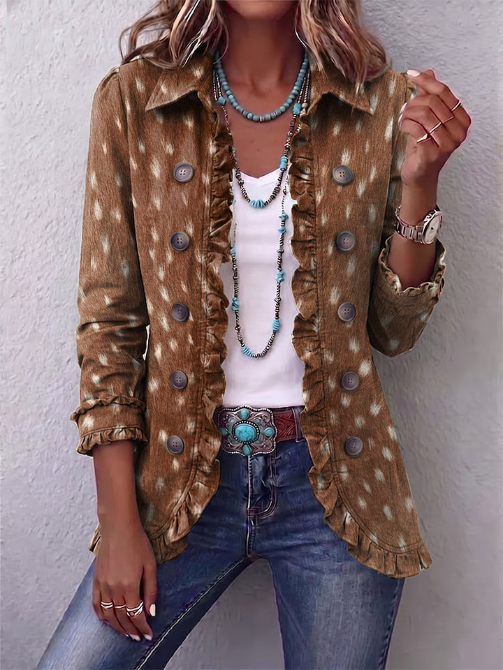 Layla | Bohemian Dierenprint Ruffled Jacket
